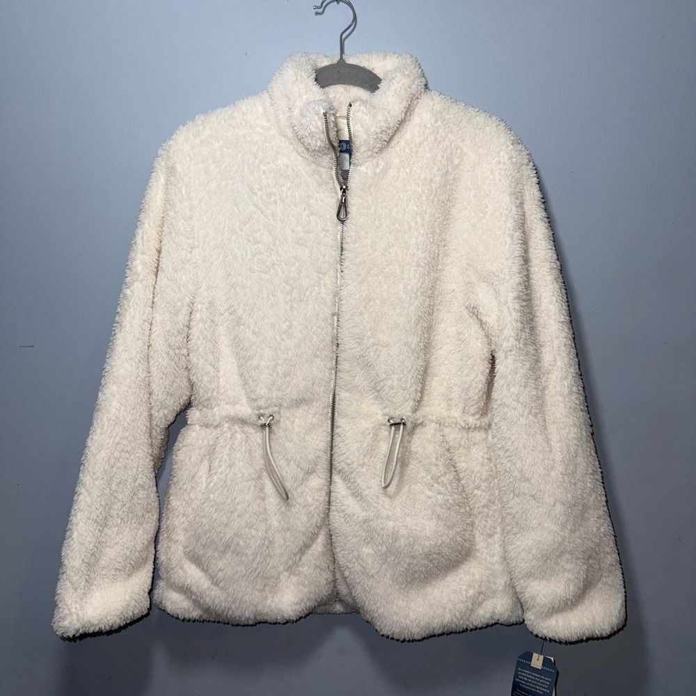 Democracy Stand-Collar Zip-Front Plush Faux Fur Jacket Size Medium NWT